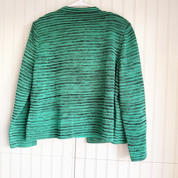 Ming Wang Size Petite L Green Ribbed Space Dye Knit Cardigan and Shell Set NEW! - Picture 5 of 7